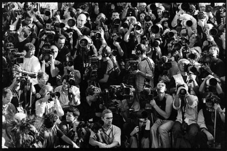 Photographers Before the Louis Vuitton Show. 2003 Photographers Before the Louis Vuitton Show. 2003 by Arthur Elgort, a crowd of Photographers