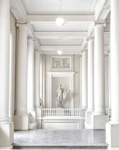 Academia delle belle Academia delle belle, by Massimo Listri, white porticus and marble apollo statue