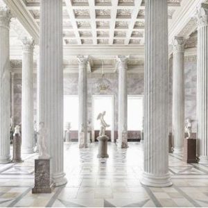 Hermitage II by Massimo listri, white marble porticao with marble statues