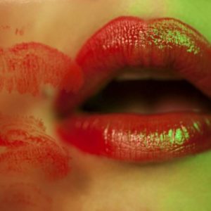 Lips an Colour by Guido argentini, red lips next to a red lip imprint