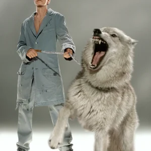 The Protector by Markus Klinko, David Bowie with Wolfdog